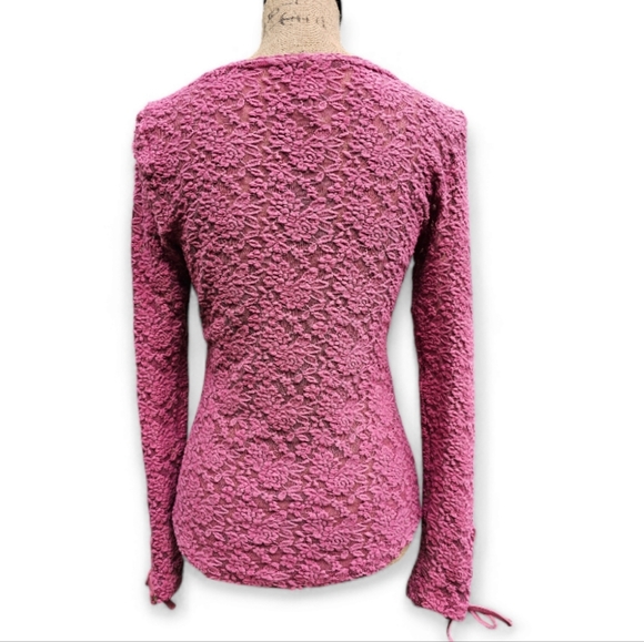 Anthropologie Pink Lace Scoop Neck Top. - Picture 4 of 9